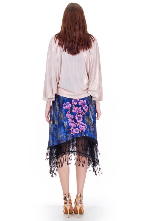 Fusta jerse pictat Liza Panait Liza Panait Online Boutique