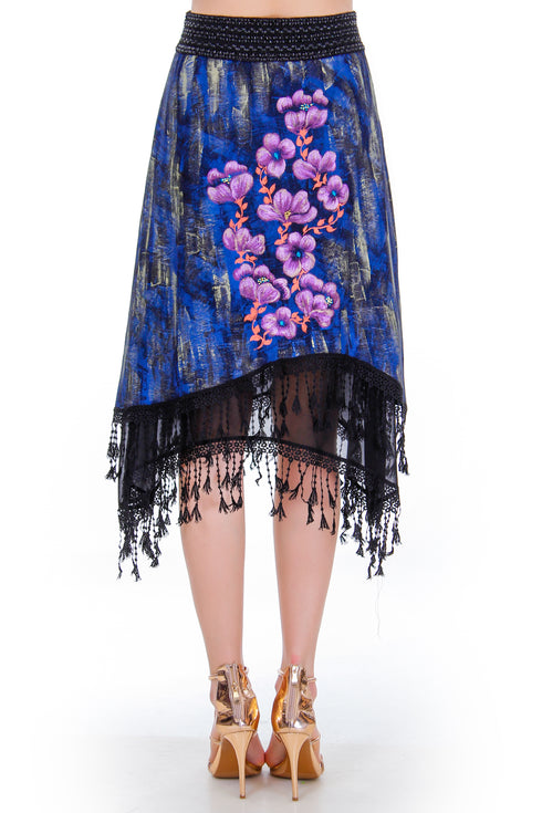 Fusta jerse pictat Liza Panait Liza Panait Online Boutique