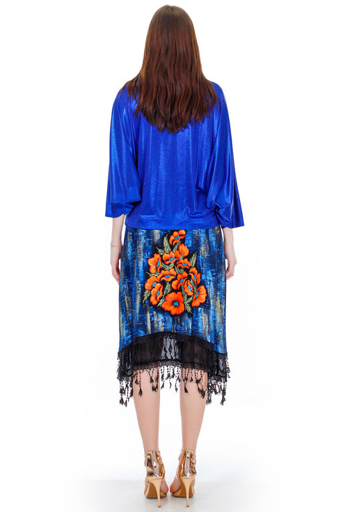 Fusta jerse pictata freeshipping - Liza Panait Online Boutique