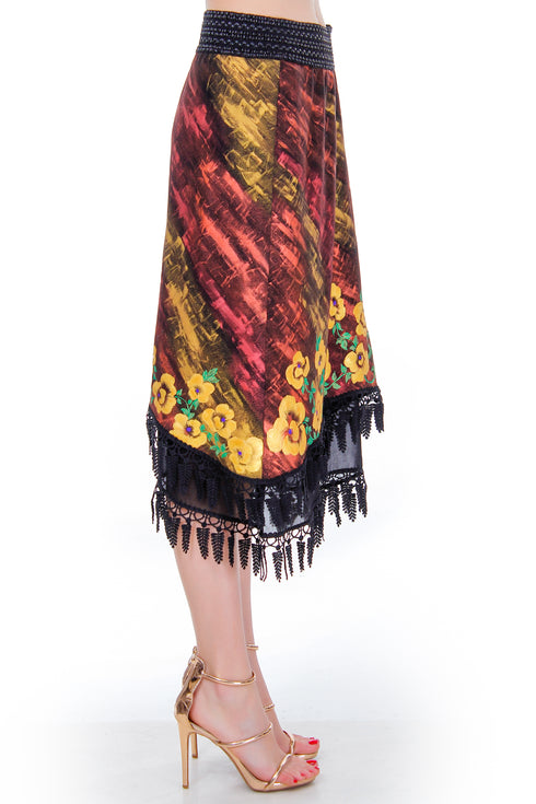 Fusta pictata jerse freeshipping - Liza Panait Online Boutique