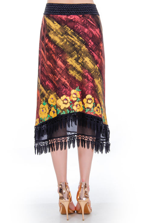 Fusta pictata jerse freeshipping - Liza Panait Online Boutique