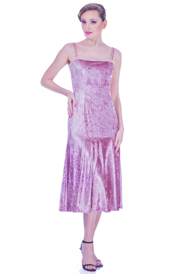 Rochie catifea lila I-107