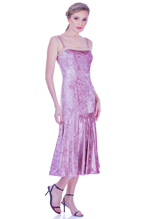 Rochie catifea lila I-107