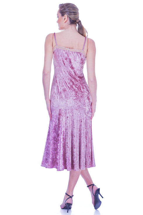 Rochie catifea lila I-107