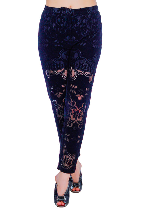 Pantaloni catifea cu broderie