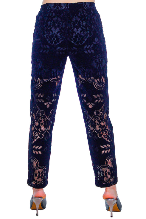 Pantaloni catifea cu broderie