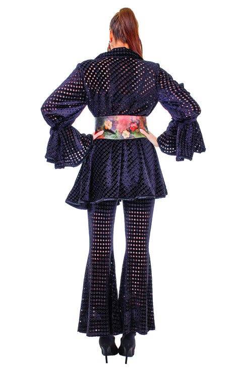 Jacheta catifea brodata