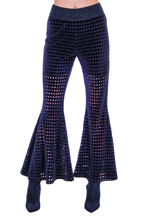 Pantaloni catifea cu broderie