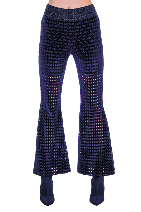 Pantaloni catifea cu broderie