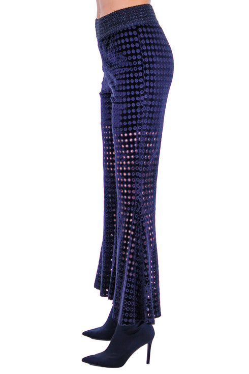 Pantaloni catifea cu broderie