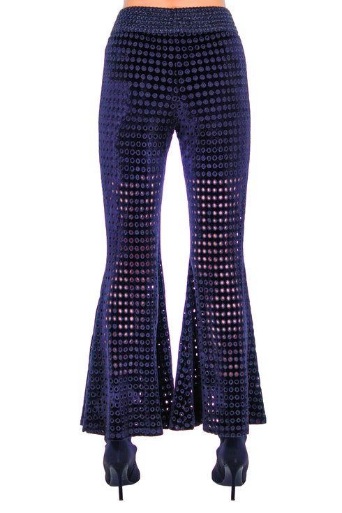 Pantaloni catifea cu broderie