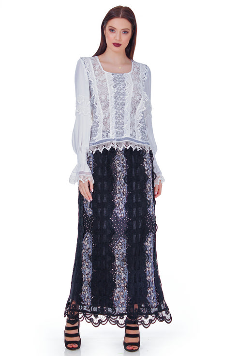 Fusta organza cu perle RM-7