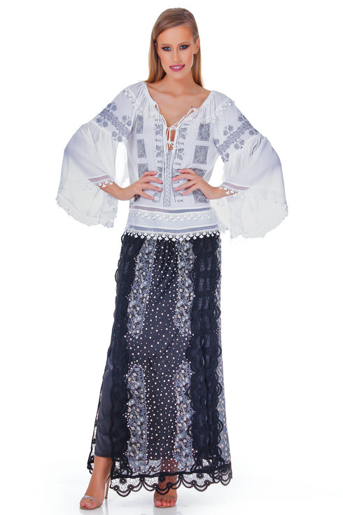 Bluza vascoza cu broderie RM-8