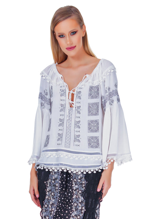 Bluza vascoza cu broderie RM-8
