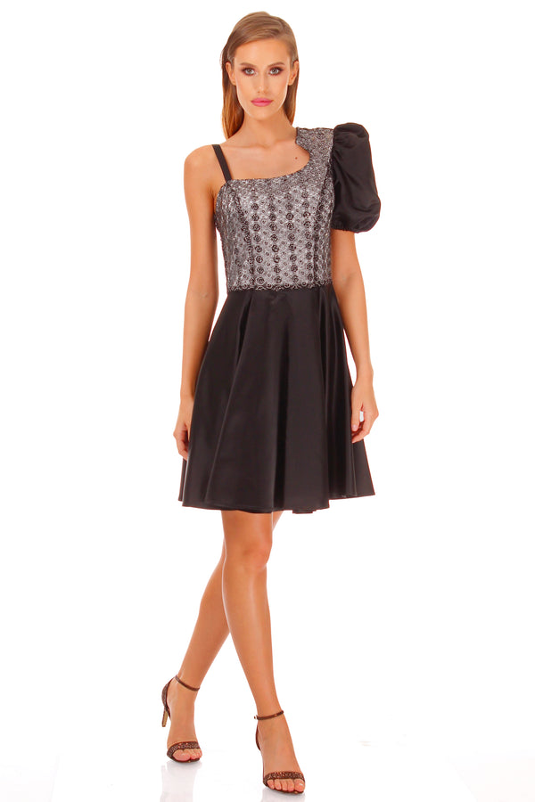 Rochie tafta cu dantela I-116