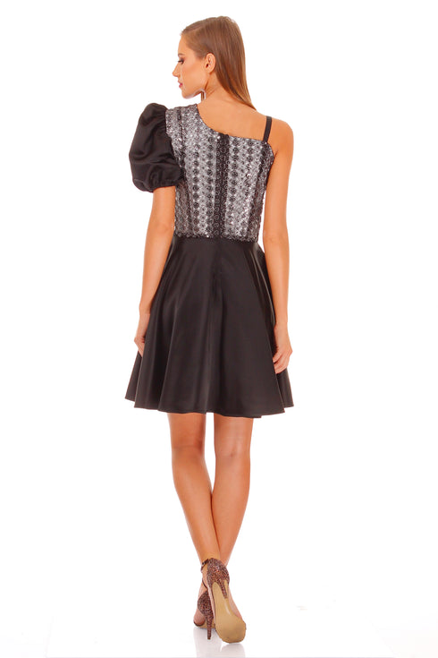 Rochie tafta cu dantela I-116