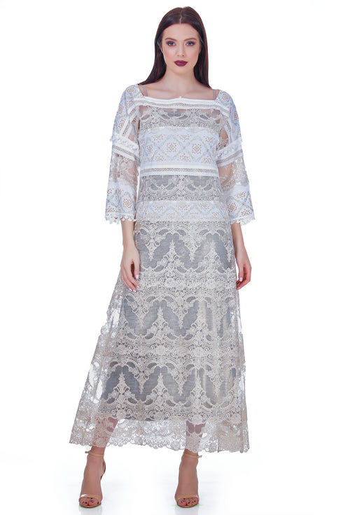 Rochie dantela cu broderie RM-16