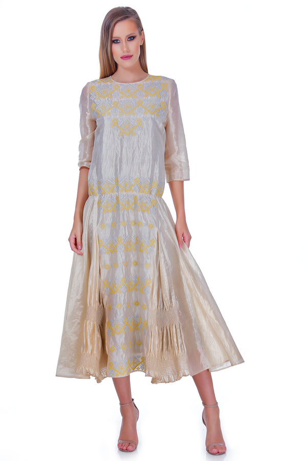 Rochie tafta cu broderie RM-21