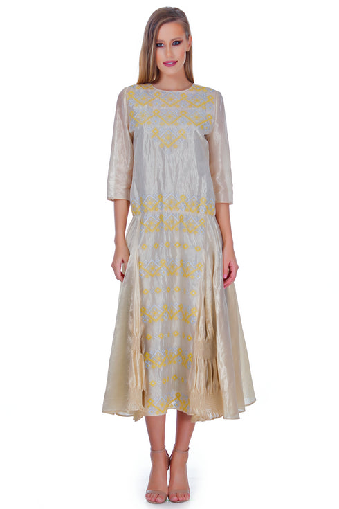 Rochie tafta cu broderie RM-21