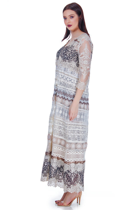 Rochie dantela crem RM-23