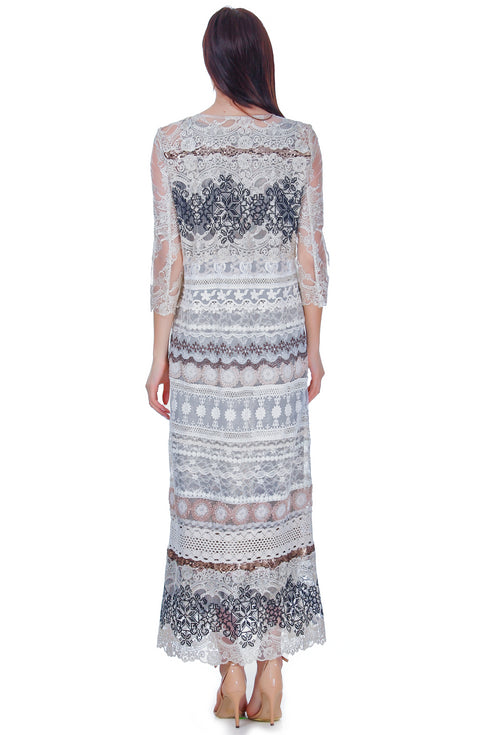 Rochie dantela crem RM-23