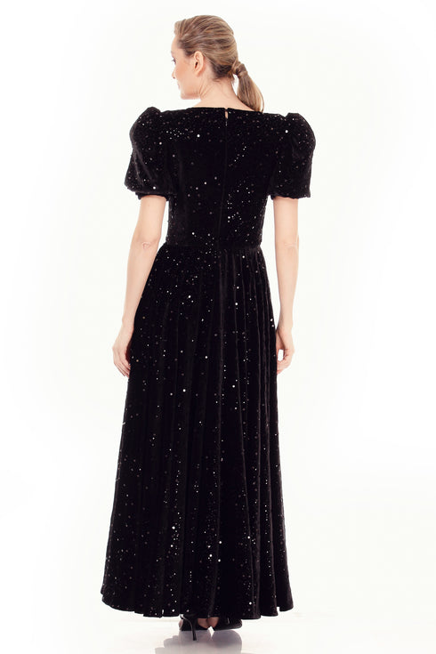 Rochie catifea cu paiete I-122