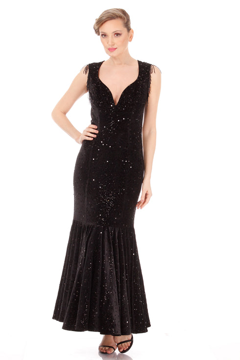 Rochie catifea cu paiete I-124