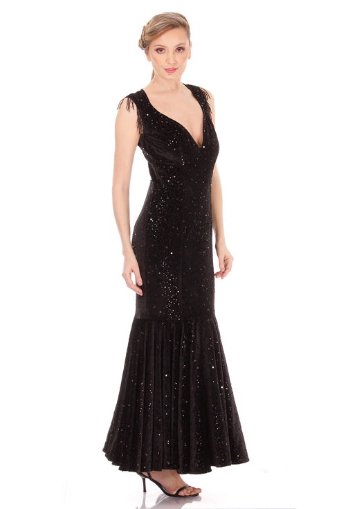 Rochie catifea cu paiete I-124