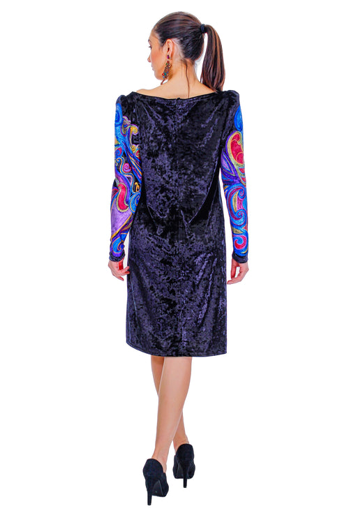 Rochie catifea pictata