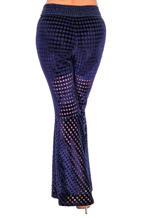 Pantaloni catifea cu broderie