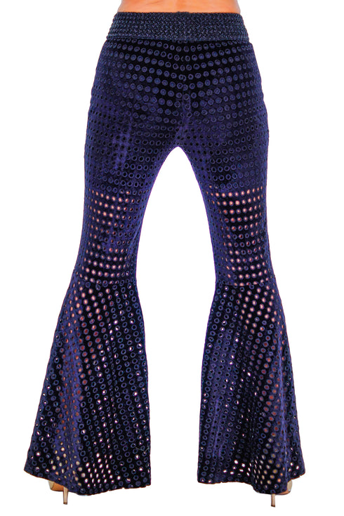 Pantaloni catifea cu broderie