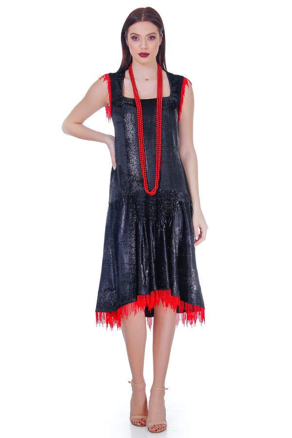 Rochie catifea cu margele RM-42