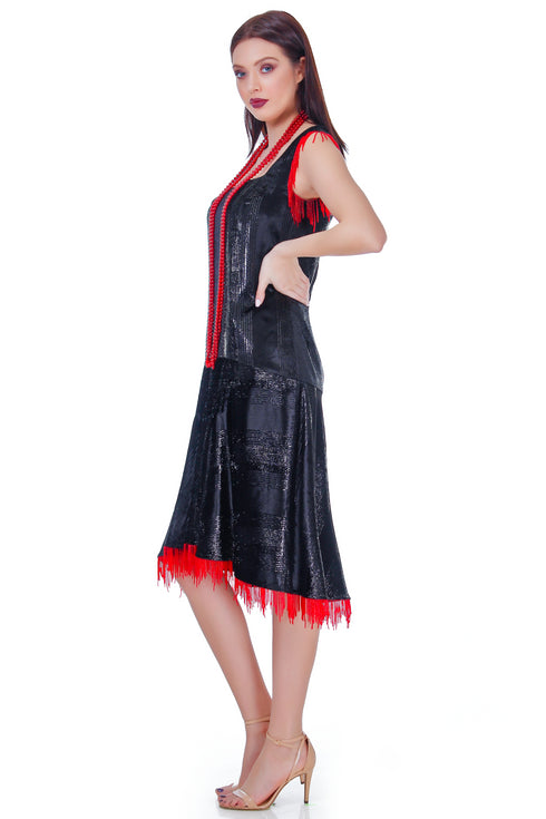 Rochie catifea cu margele RM-42