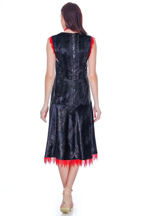 Rochie catifea cu margele RM-42