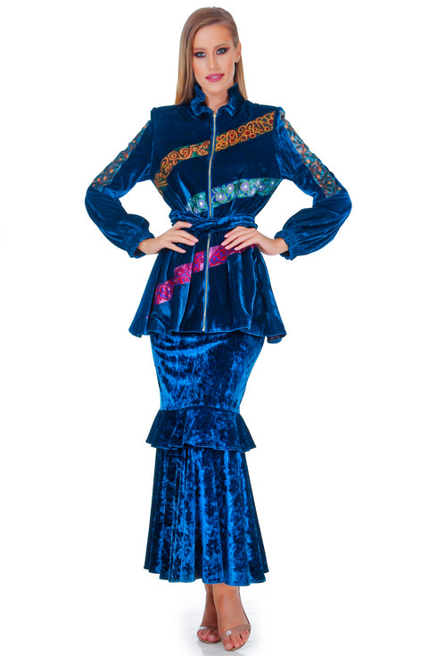 Jacheta catifea albastra RM-52