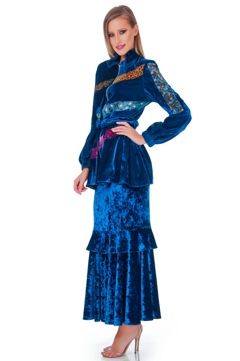 Jacheta catifea albastra RM-52