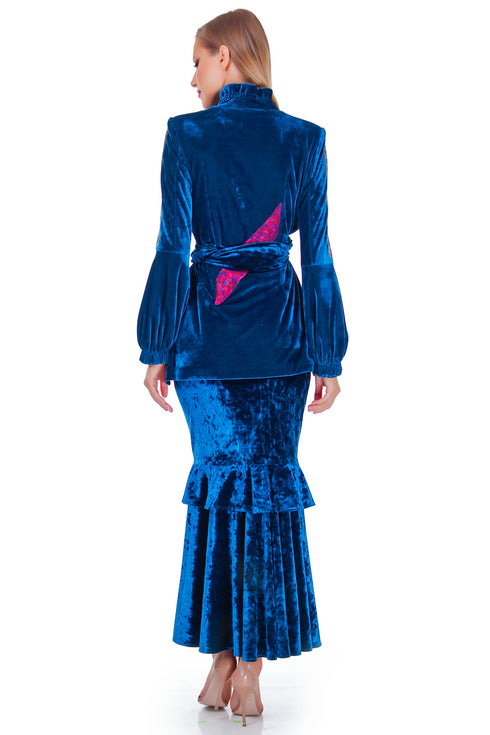 Jacheta catifea albastra RM-52