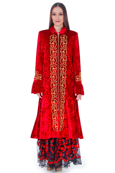 Pardesiu catifea cu broderie RM-55