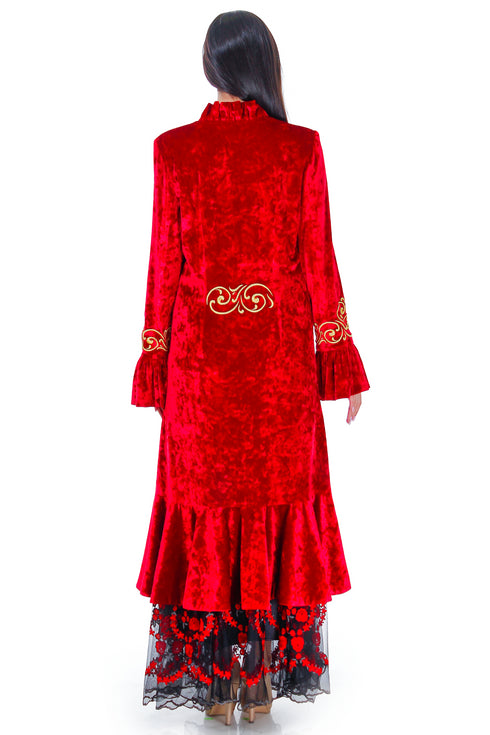 Pardesiu catifea cu broderie RM-55