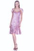 Rochie catifea roz prafuit I-152