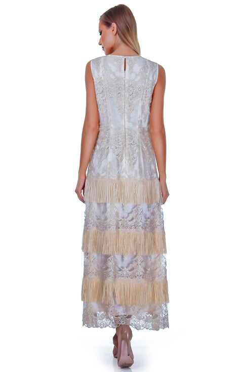 Rochie dantela si franjuri A-42