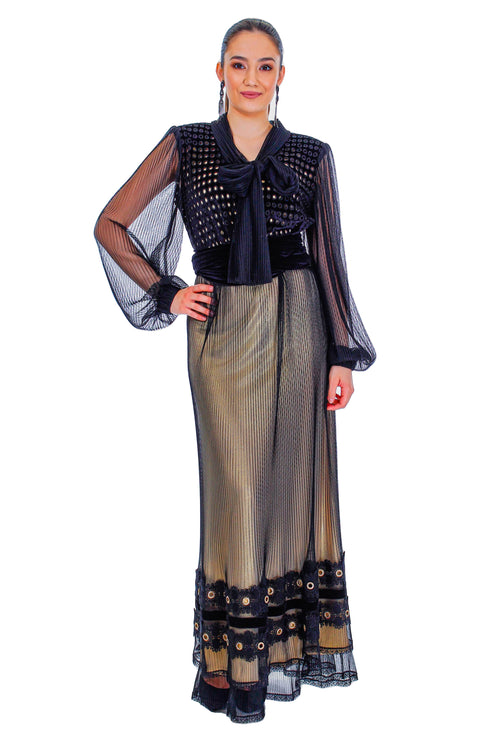 Rochie catifea cu broderie MT-60