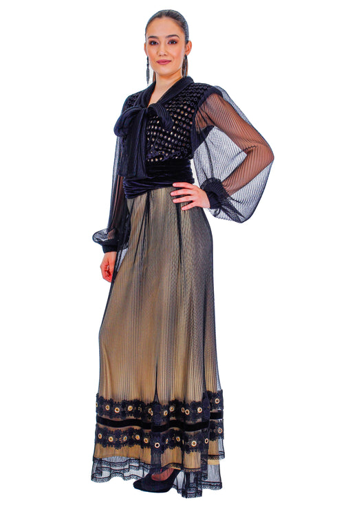 Rochie catifea cu broderie MT-60