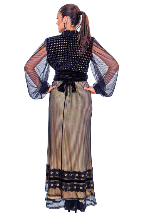 Rochie catifea cu broderie MT-60