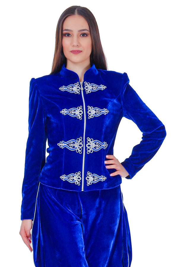 Sacou catifea cu broderie RM-69