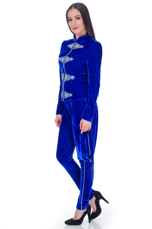 Sacou catifea cu broderie RM-69