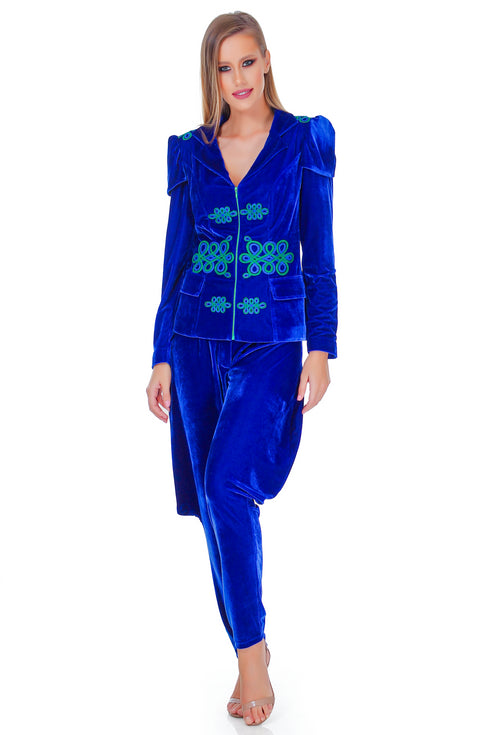 Sacou catifea cu broderie RM-71