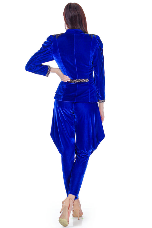 Pantaloni catifea albastra RM-74