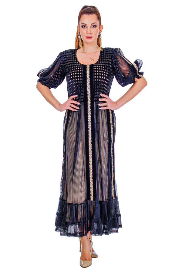 Rochie catifea brodata MT-66