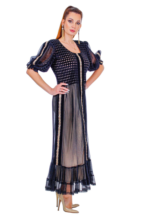 Rochie catifea brodata MT-66